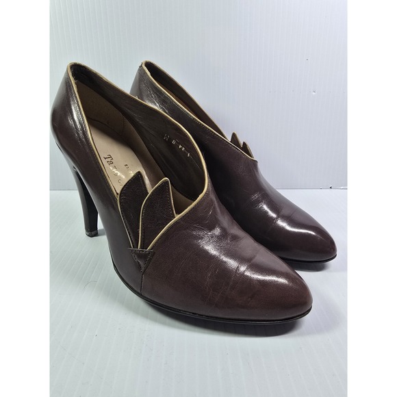 Tano Of Madrid Leather Pumps Size 8, Eggplant Purple, When Style Matters, Unique - Picture 1 of 14